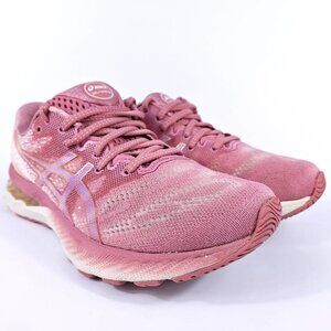 Asics Gel-Nimbus 23 Womens 8 Cushioned Running Shoes Pink White 1012A885 Comfort